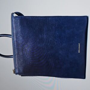 Bolvaint Navy Leather Crossbody Bag